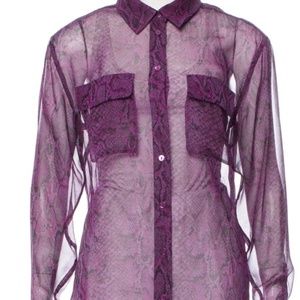 Equipment Femme Blouse in Shear Purple Snakeskin